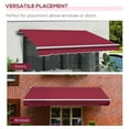 thumbnail image 4 of Outsunny Auvent Rétractable 12 Pieds x 8 Pieds Auvents de Patio Abri Pare-Soleil Rouge, 4 of 9