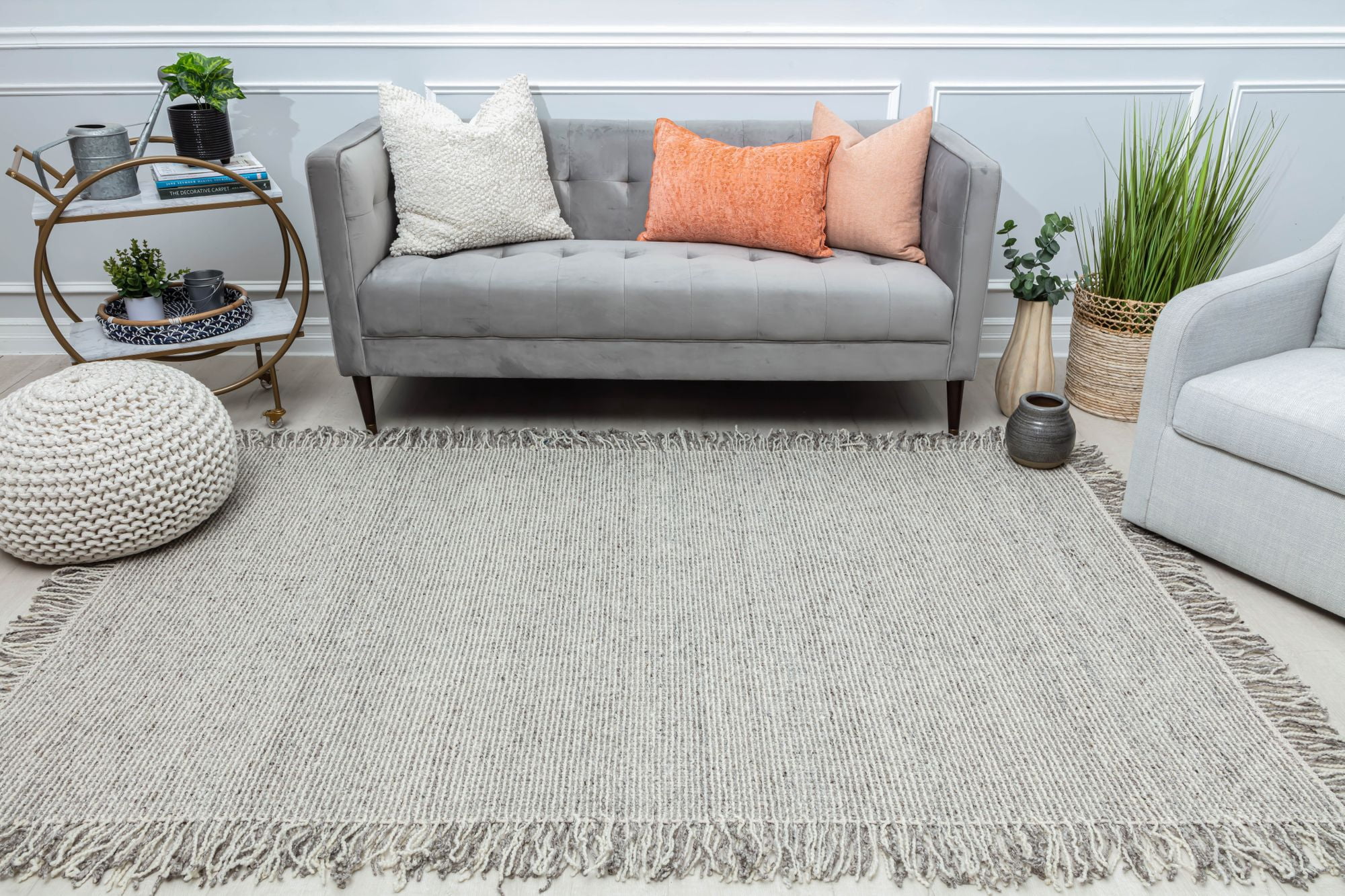 Rugs America NN10E Mushroom Solid Casual Gray Area Rug, 8'0"x10'0"
