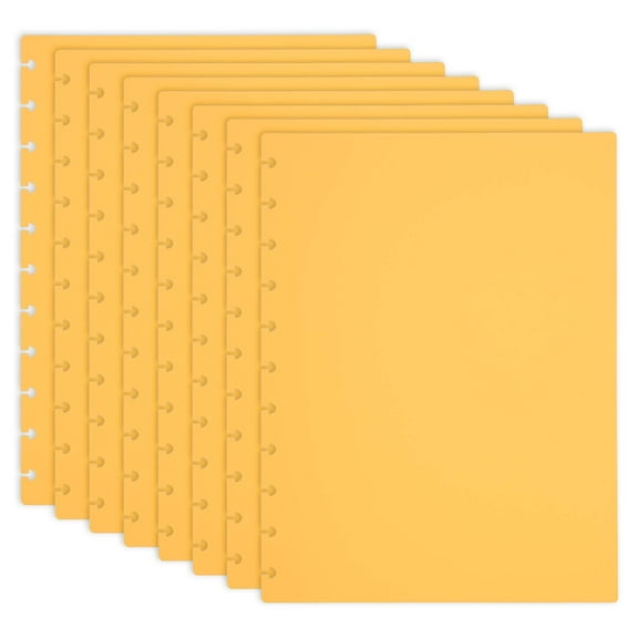 Uxcell 4 Pair Discbound Notebook Cover, 8.74" x 11.26" Letter Size PP Disc Planner Cover, Yellow