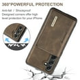 thumbnail image 3 of Feishell Case for Samsung Galaxy A36 5G Plus,Premium PU Leather Magnetic Detachable 2-In-1 Card Pocket Back Flip ID Credit Card Slots Kickstand Shockproof Business Slim Phone Case,Coffee, 3 of 10