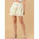thumbnail image 5 of Falda mini skater floral con cintura elástica y dobladillo en capas de INSPIRE CHIC para mujer, color blanco, 5 of 7