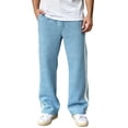 thumbnail image 3 of Adeawade Pants For Mens Wide Leg Loose Fit Pants Solid Color Pants Mid Waist Jogger Trousers Comfortable Clothes Xl Light Blue, 3 of 3