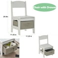 thumbnail image 6 of 3 in 1 Kids Table and Chair Set, Wooden Activity Table Detachable Tabletop for Drawing Art Craft Reading, Playroom Nursery Kids Furniture Toddler Table Chair Set with Storage Drawers, Gray, 6 of 13
