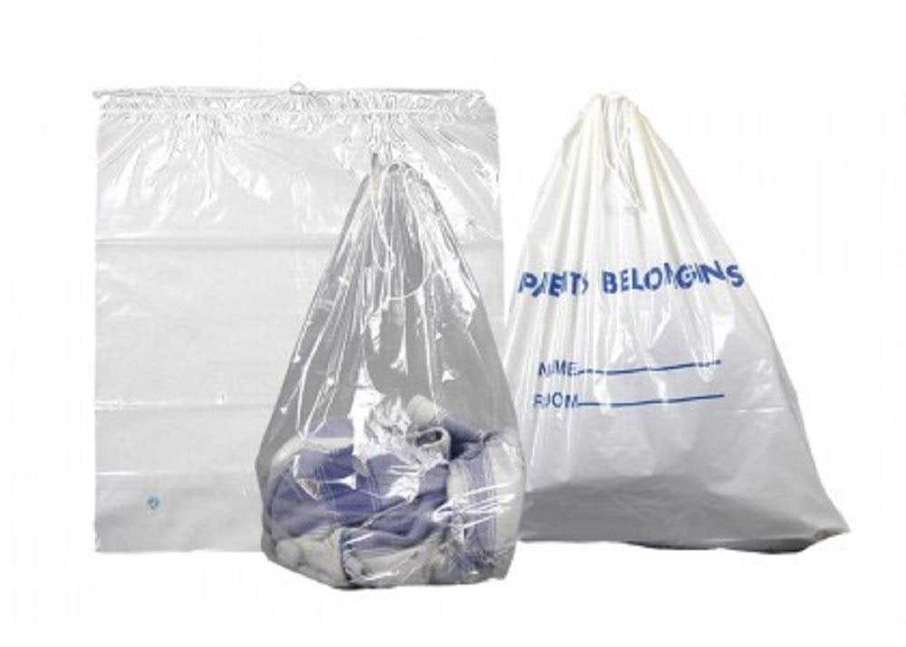 Case of 500 Patient Belongings Bags, Clear 17 x 17. Gusseted Plastic