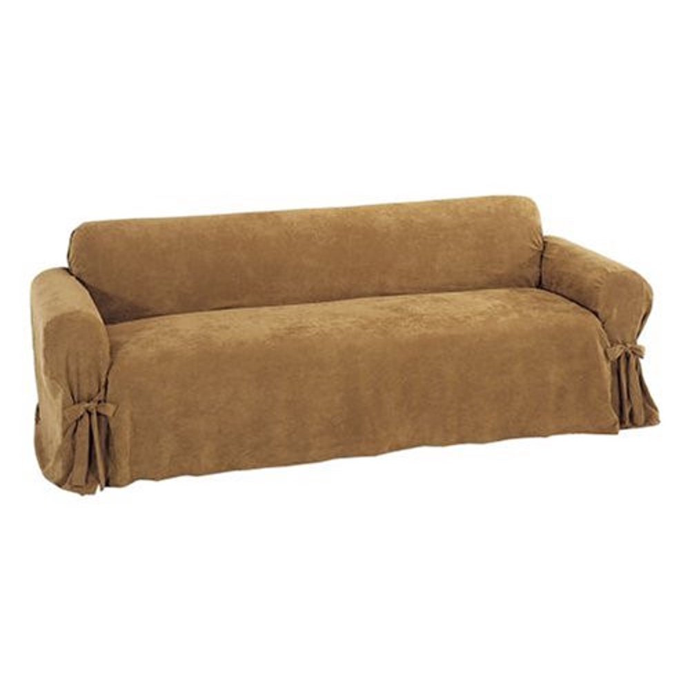 Classic Slipcovers Heavy Microsuede Sofa Slipcover Cappuccino Walmart