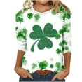 thumbnail image 2 of xixinqiwan Women's St. Patrick's Day Shirt Seven Sleeve,Womens Funny Shenanigans Clover Graphic Tees Patty's Irish Saint Patricks Day Outfits for Women, 2 of 6
