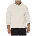 thumbnail image 2 of kamemir Vintage Hoodies for Men Men's Quilted Sweatshirt Casual Long Sleeve Outdoor Stand Collar Button Pullover Sweatshirts(Beige,M), 2 of 4
