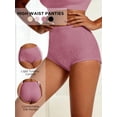 thumbnail image 6 of GAI YI Women's High-Waist Tummy Control Girdle Panties Jacquard Ladies Panties for Women Full Coverage Underwear 2Black+2Rose M, 6 of 8
