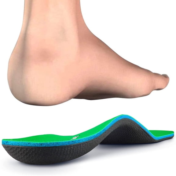 Arch Support Insoles for Women & Men, Orthotic Shoe Inserts for Flat Feet, Plantar Fasciitis Relief, Overpronation Control, Full-Length Firm Support, All-Day Comfort Pain Relief