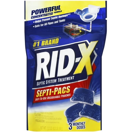RID-X Septic Treatment, 3 Month Supply Of Septi-Pacs, 3.2oz