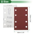 thumbnail image 4 of Ofertas Únicas 50 Pcs Papel de Lija Rectangular 8 Agujeros 320 Grano Hojas de Lijado de Gancho y Bucle Universal para Reacondicionamiento Automotriz Trabajos en Madera 133x80mm Óxido de Aluminio Rojo, 4 of 7