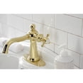 thumbnail image 4 of Kingston Brass KSD154BXPB Nautical One-Handle Single-Hole Bathroom Faucet with Deck Plate and Push Pop-Up Drain, Polished Brass, 4 of 7