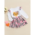 thumbnail image 3 of Biekopu Girl’s Valentine's Day Printing Long Sleeve Tops and Short Skirt Set, 3 of 8
