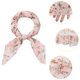 thumbnail image 4 of Bufandas de gasa para mujer - 27.6 X27.6 - Pañuelo cuadrado con estampado floral Pañuelo para el cuello Pañuelo para el cuello Rosa claro 70x70cm/27.6x27.6 inches(LxW), 4 of 5