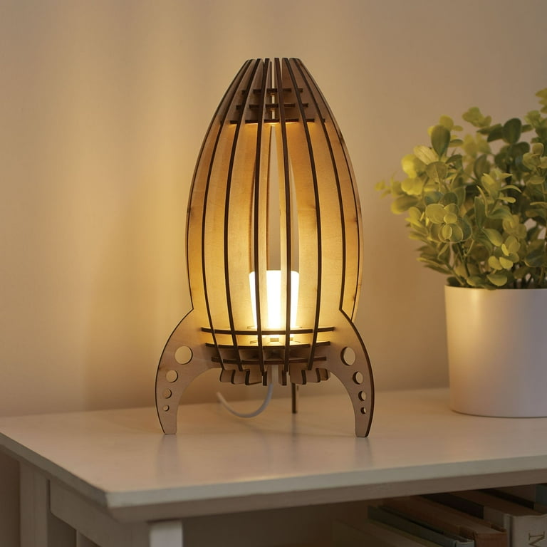 ART ARTIFACT Rocket Lamp, Retro Space Age Rocket Ship Lamp for