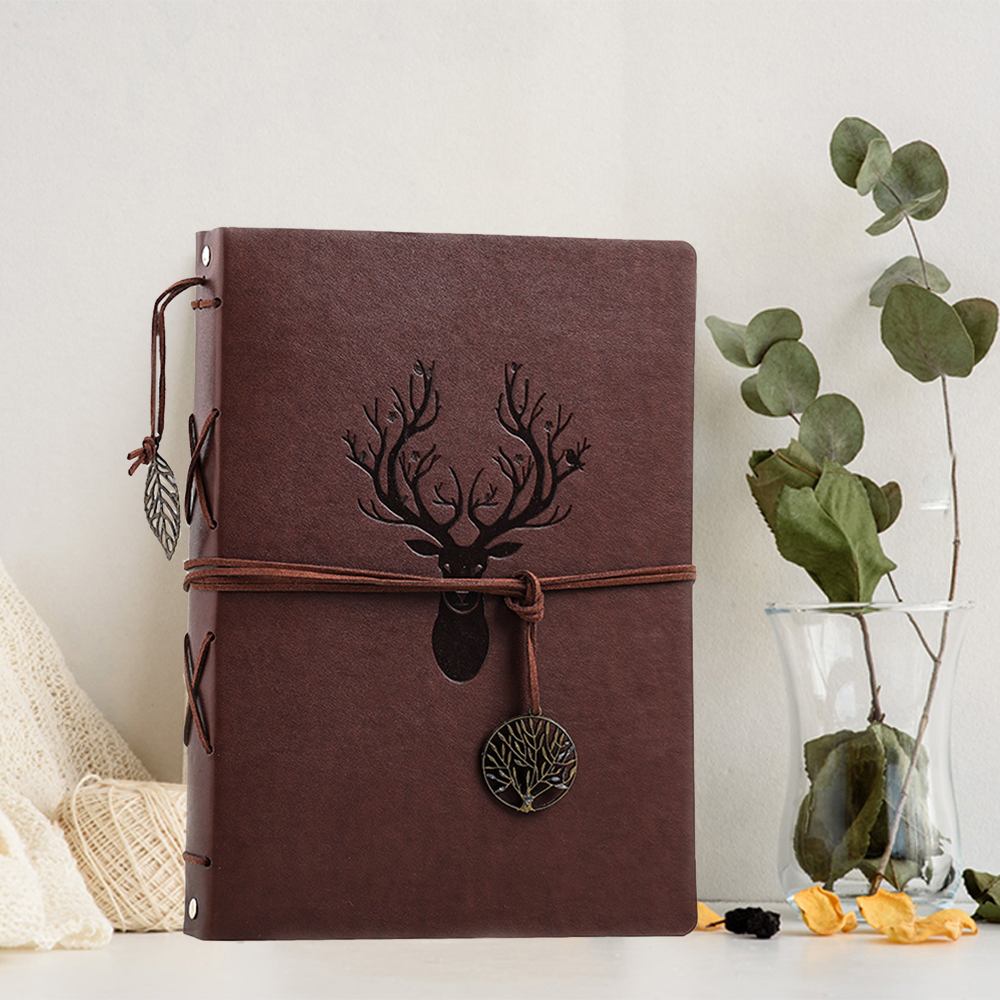 Botattraeck Photo Album Scrapbook 30 Sheets/60 Pages Premium Black Paper Memory Book Vintage DIY Leather Cover Photo Book for Kids Graduation Wedding Anniversary Birthday Gifts