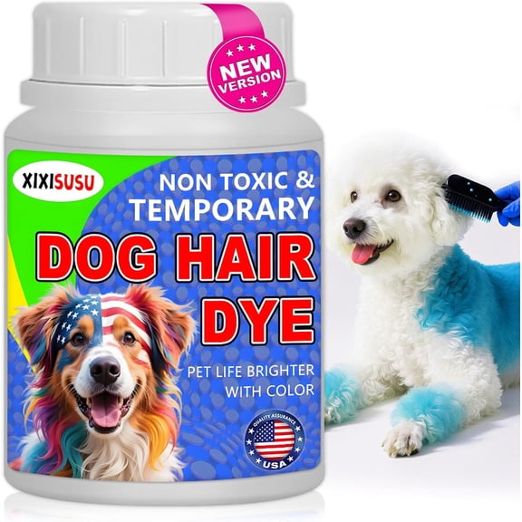 Pet Dye for Dogs - 3.5 oz Dog Hair Dye | Safe & Gentle Formula | Semi-Permanent Dog's Hair Color | Perfect for Pet Grooming | Easy-to-Use for Styling Pets (Blue,3.5 Fl.oz)