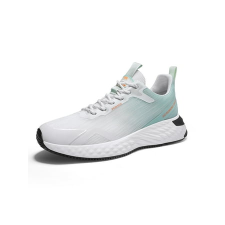 

UKAP Mens Sneakers Breathable Running Shoe Sport Athletic Shoes Lightweight Fashion Sneaker Men Trainers Fitness Workout Comfort White Blue 9