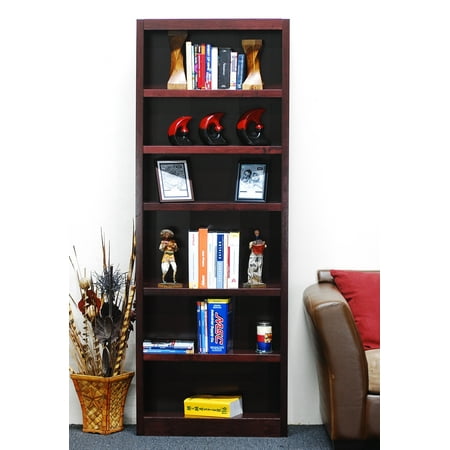 Concepts in Wood 6 Shelf Wood Bookcase, 84 inch Tall ...