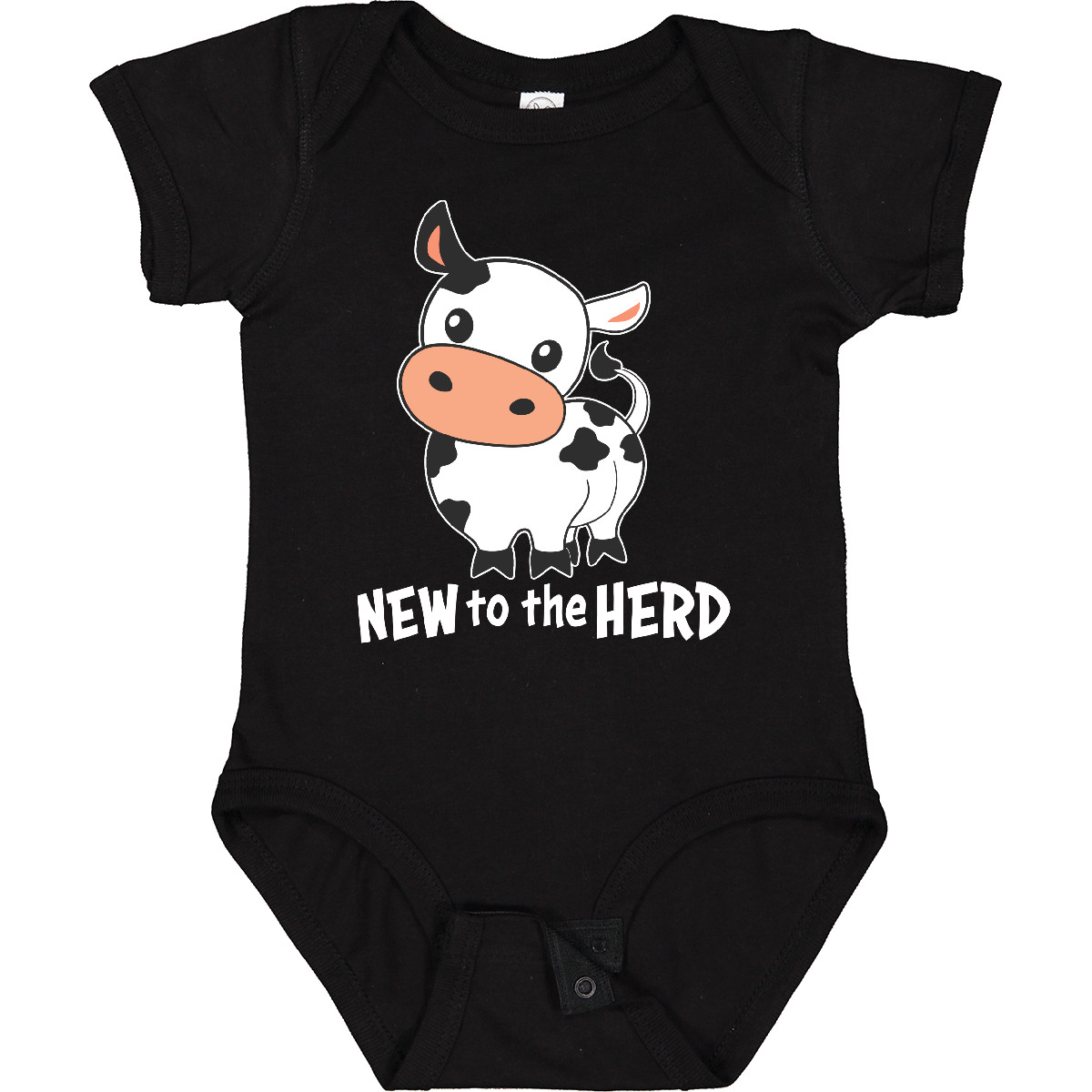 Inktastic New to the Herd Cute Cow Boys or Girls Baby Bodysuit