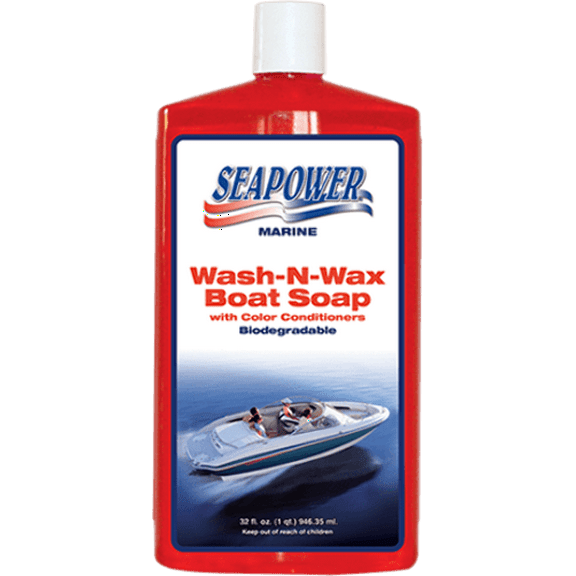 Seapower Marine Wash-N-Wax Boat Soap 32 oz. Bottle SWS-32