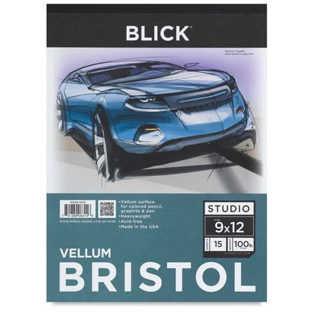 Blick Bristol Pad - 9" x 12", Vellum, 15 Sheets