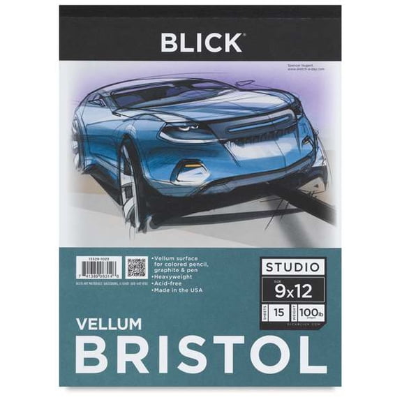 Blick Bristol Pad - 9" x 12", Vellum, 15 Sheets