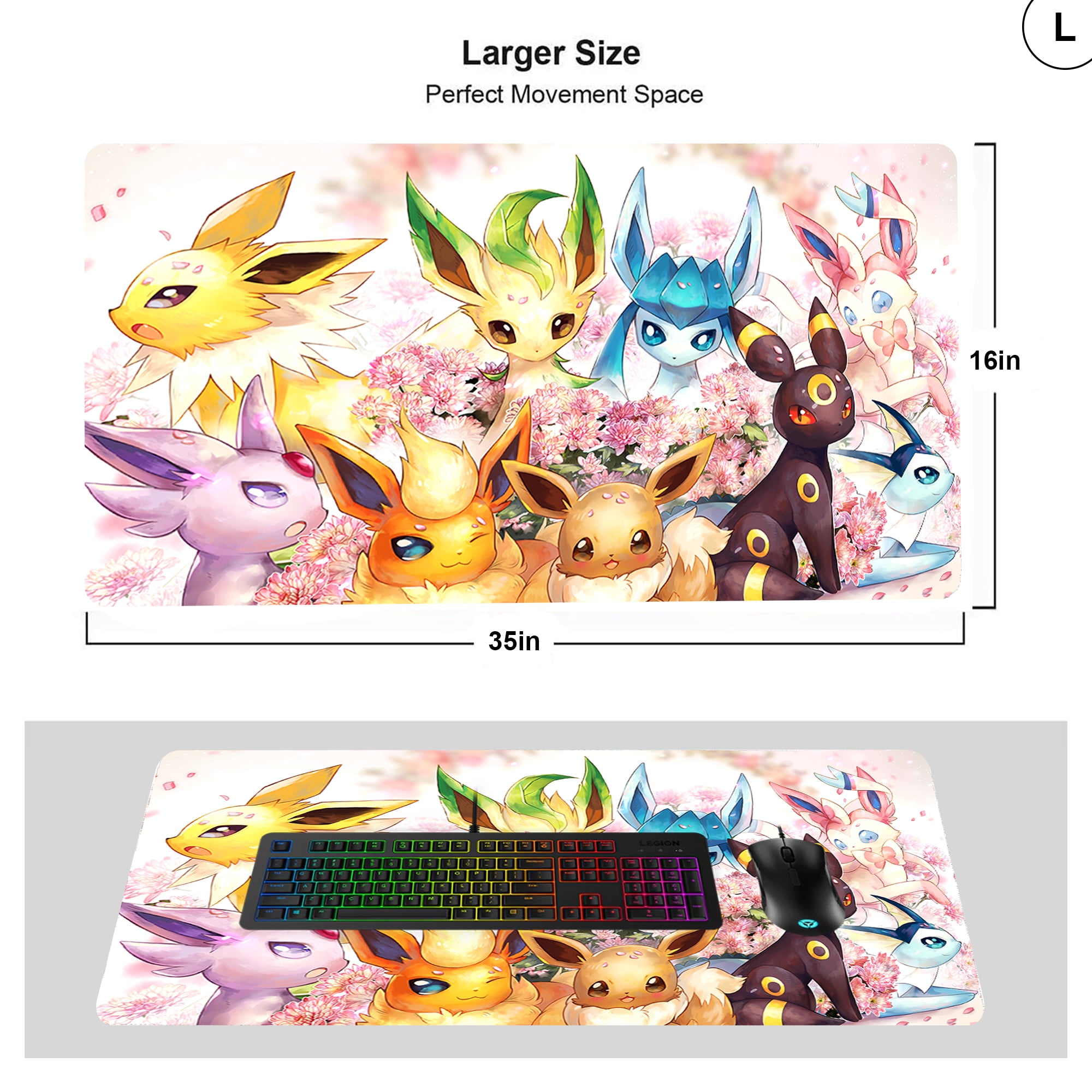 Eeveelutions Board Game Playmat for Trading Cards Games Mouse Pad