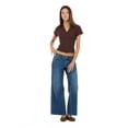 thumbnail image 2 of Forever 21 Women’s Collared Button Down Top with Ruffle Hem, Cinched Fit, Brown, L, 2 of 6
