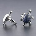 thumbnail image 4 of Women Rings Natural Gems Crystal Turtle Tortoise Lapis Lazuli Obsidian Jewelry, 4 of 6