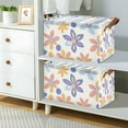 thumbnail image 2 of Yayeee Foldable Storage Basket for Shelves with Handles Set of 2 Waterproof Cloth Bins, Blue Retro Flower, 2 of 7