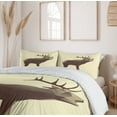 thumbnail image 6 of Ambesonne Polygons Duvet Cover Sets, Geometric Elk Animal Art, 2-King, Cream Umber and Brown, 6 of 7