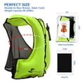 thumbnail image 5 of OMOUBOI Floatage Jackets Adult Lightweight Inflatable Snorkel Vest with Adjustable Leg Straps for Men Women Suitable for 90-220lbs for Snorkeling Diving Swimming Outdoor Water Sports-Green, 5 of 7