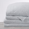 thumbnail image 4 of Great Bay Home Heathered Melange T-Shirt Jersey Knit Wrinkle Resistant Sheet Set  (Twin XL, Light Grey), 4 of 7