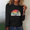 thumbnail image 1 of EQWLJWE Blouses à Manches Longues pour Femmes Grande Taille Mode Printemps Imprimé Manches Longues Col Rond Tee Décontracté Hauts Vêtements d'Automne pour Femmes, 1 of 6