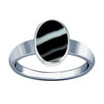 thumbnail image 1 of Divya Shakti 11.25-11.50 Carat Black Chalcedony (Sulemani Kala Akik Silver Plain Design Ring)(11.5), 1 of 4