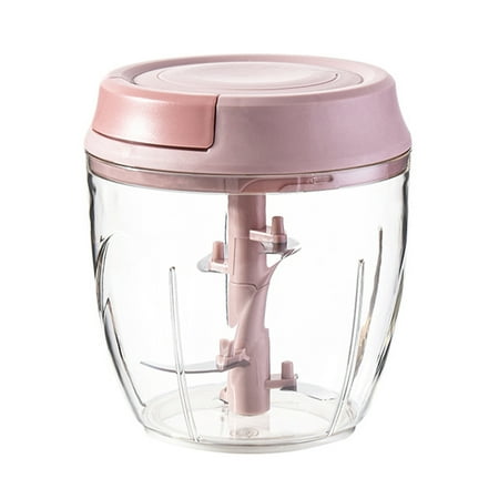 

Processor Vegetable Chopper Portable Hand Pull for Veggies Ginger Fruits Nuts Herbs etc Pink Large