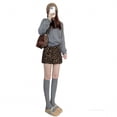 thumbnail image 3 of Leopard Print High-Waisted Mini Skirt For Women, Bodycon Fit, 3 of 4