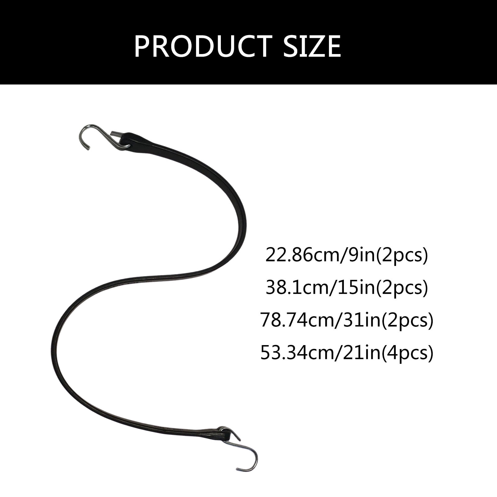 10Pcs Adjustable Rubber Tarp Straps Bungee Cords with Metal Hook Enduring Bungee Straps Strong Elastic Rope Straps