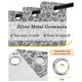 thumbnail image 5 of Light Blue Floral Blackout Curtains 45 Inches Long, Kitchen Black Out Window Treatments, Rustic Vintage Flowers Botanical Spring Thermal Insulated Lined Drapes for Small Window with Grommet 42"x45", 5 of 8