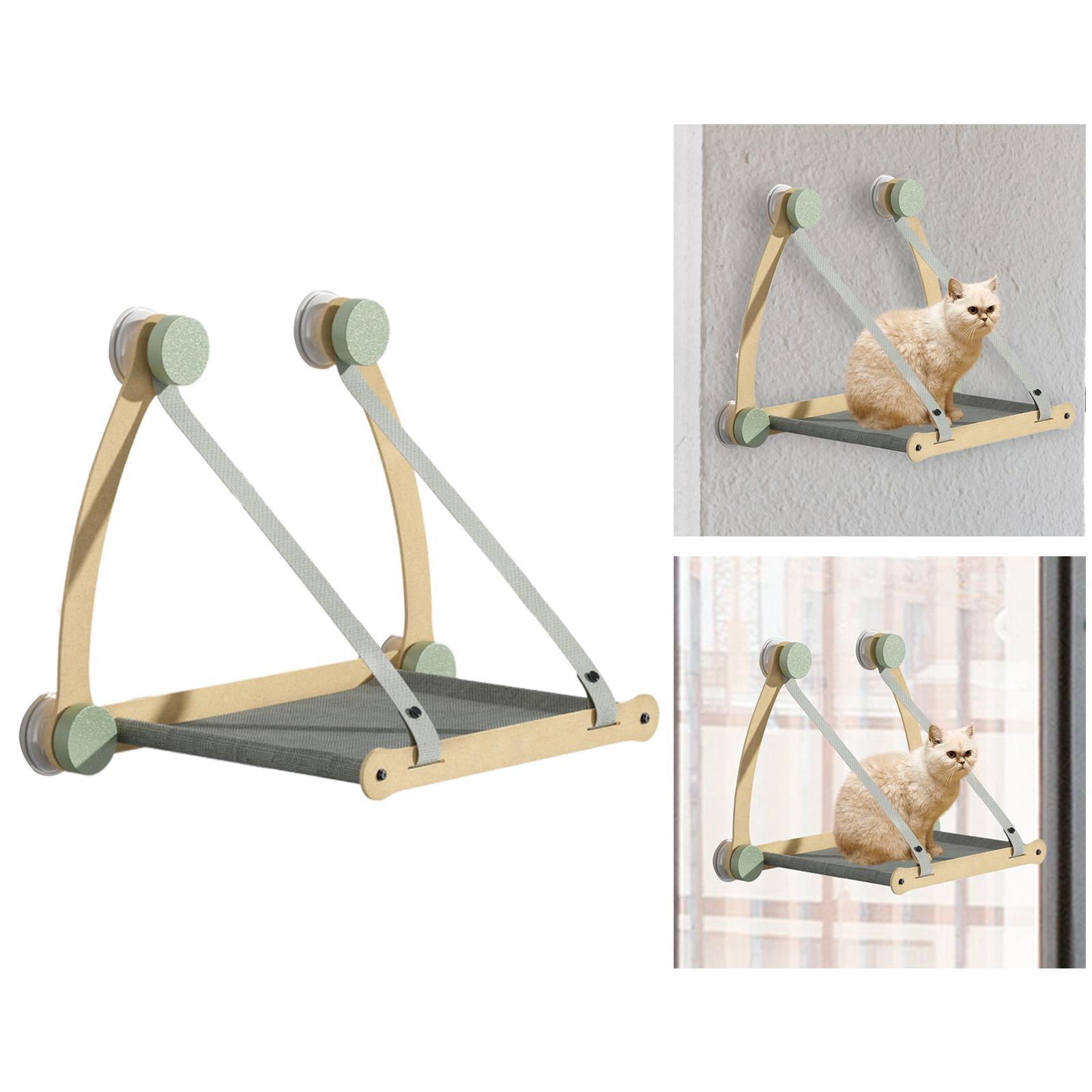Cat Window Perch with Strong Suction Cups Comfortable Easy to Install Space Saving Sturdy Hammock for Bedroom Wall Indoor Climbing Playing Grey