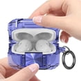 thumbnail image 4 of Dteck Clear Case with Lock for Samsung Galaxy Buds FE (2023)/Buds 2 Pro (2022)/Buds  2 (2021)/Buds Pro (2021)/Buds Live (2020) Case Cover with Keychain,Blue, 4 of 6