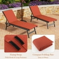 thumbnail image 2 of Costway 1 PCS Outdoor Chaise Lounge Cushion with Hook & Loop Fastener Fixing Straps Patio Orange, 2 of 4