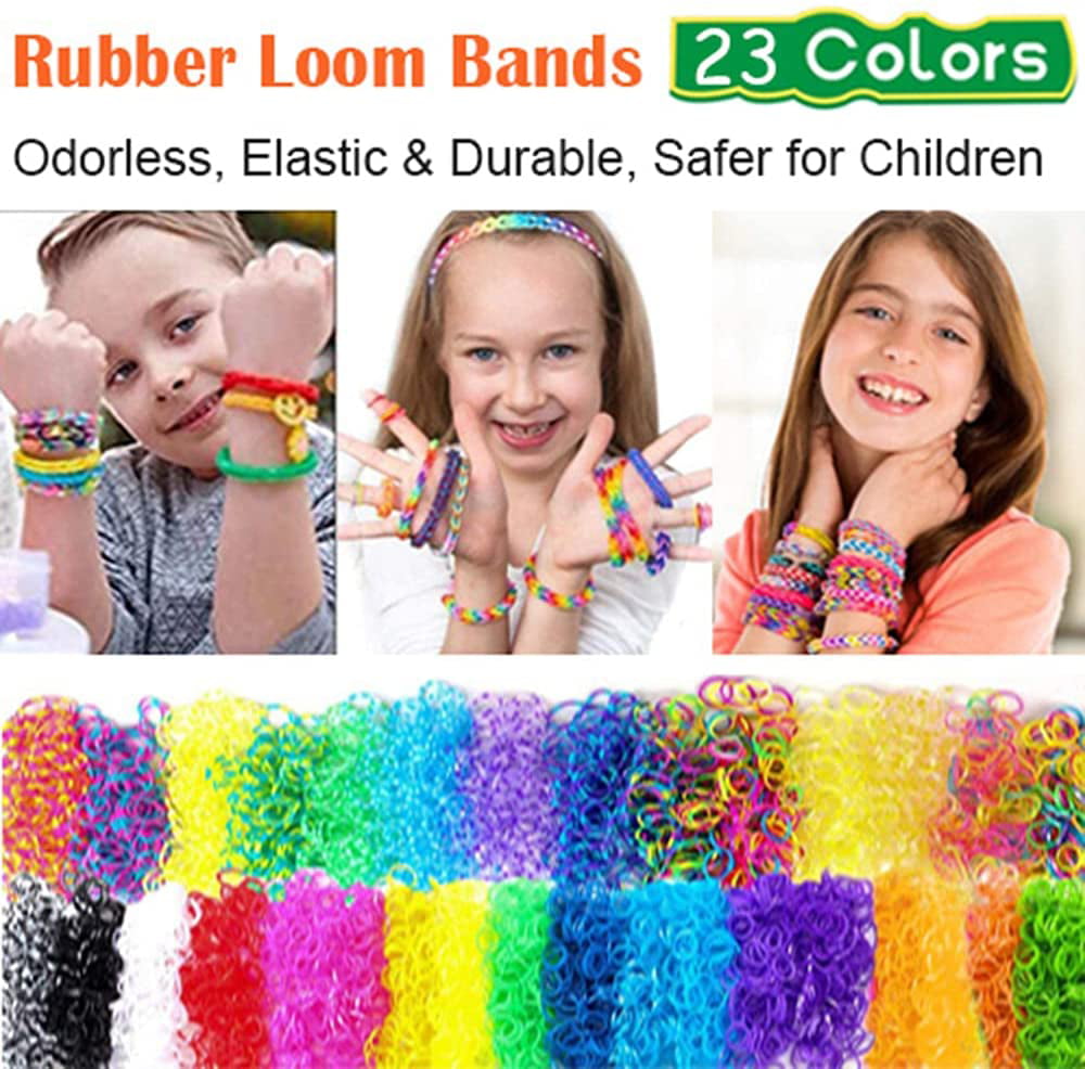 Kits With 4mm Hook & S-Clips Fashion Loom Band Kit 600 Pieces Craft Sets 