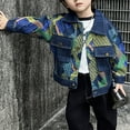 thumbnail image 5 of MKOSPLRT Casual Denim Jacket for Boy 1-12Y Casual Color Block Print Jean Coats Lapel Collar Button Down Fall Jacket with Pocket, 5 of 7