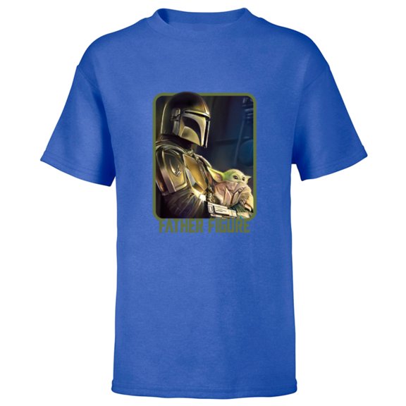 Star Wars The Mandalorian and the Child Father Figure - Short Sleeve T-Shirt for Kids - Customized-Royal