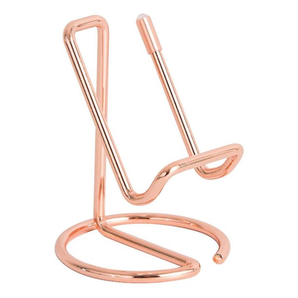 Por soporte para tarjetas de visita de escritorio de oficina, soporte para teléfono de metal, soporte para exhibición de lectura de escritorio fácil, soporte para tarjetas de visita (oro rosa) (1