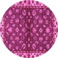thumbnail image 1 of Ahgly Company Indoor Round Oriental Pink Traditional Area Rugs, 8' Round, 1 of 4