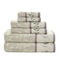 thumbnail image 2 of Madison Park Cotton Bath Towels, Soft, Absorbent, Purple, 6-Piece, 2 of 6