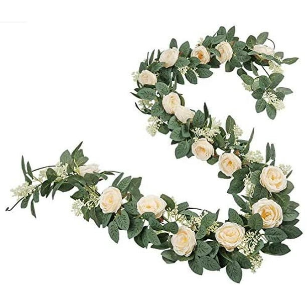 10m / rouleau Rose Perles Fil de Perles Artificielles Garland String Briy  Décoration de mariage (blanc)